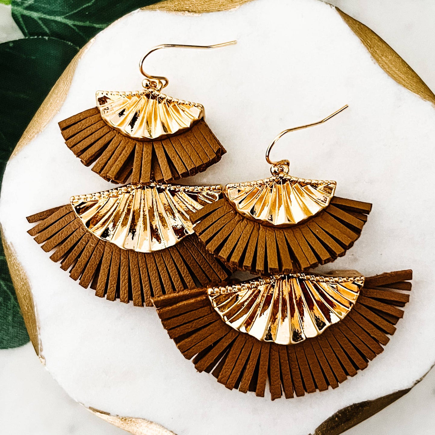 Brown Fringe Earrings