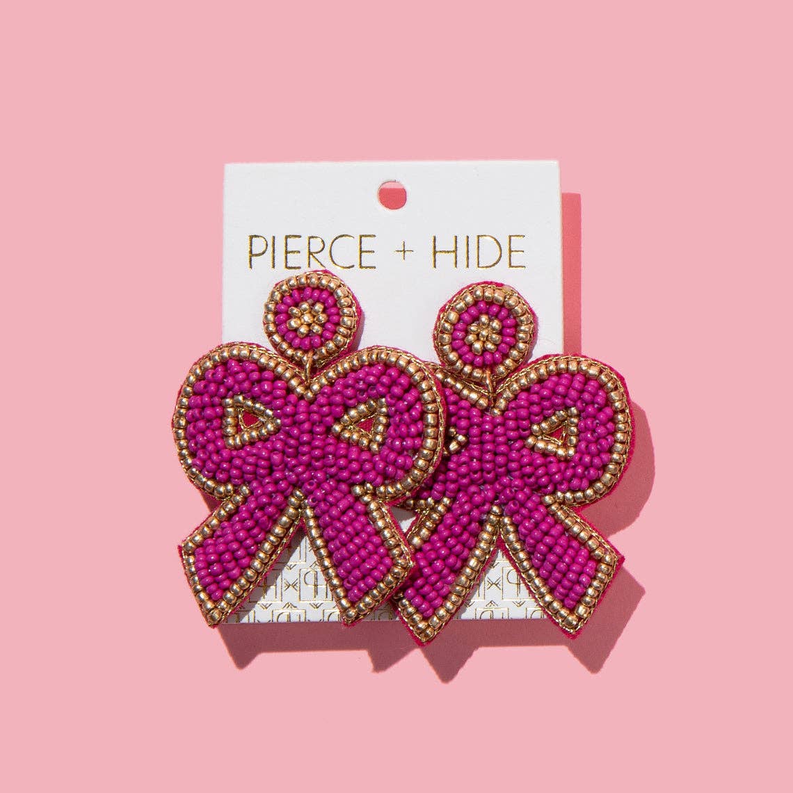 Custom Fuchsia Statement Bow Earrings | Bow Drop
