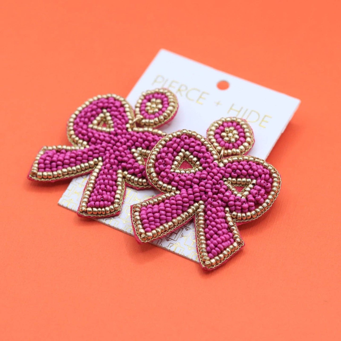 Custom Fuchsia Statement Bow Earrings | Bow Drop