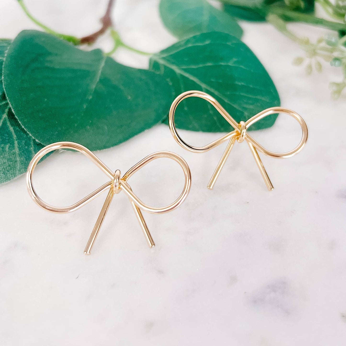 Gold Bow Studs
