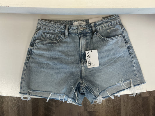 Light Washed Distressed Denim Zenana Shorts