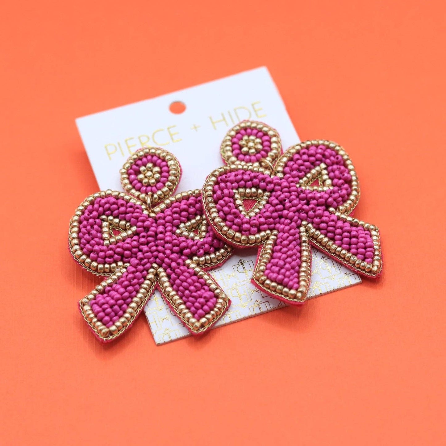 Custom Fuchsia Statement Bow Earrings | Bow Drop
