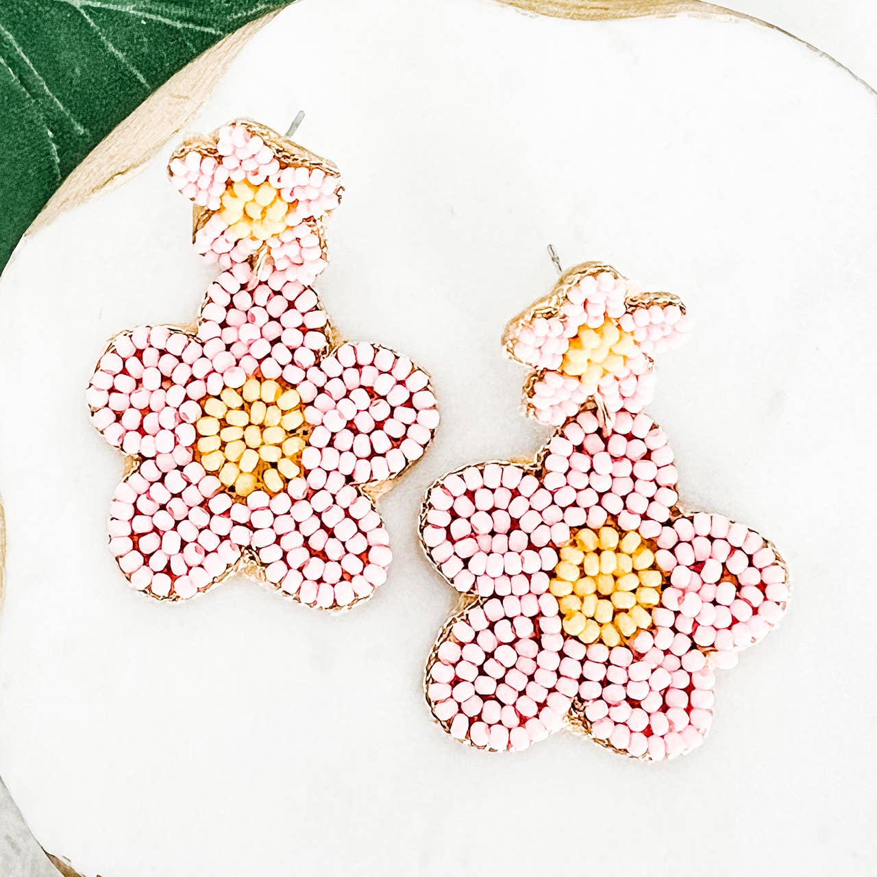 Beaded Flower Earrings