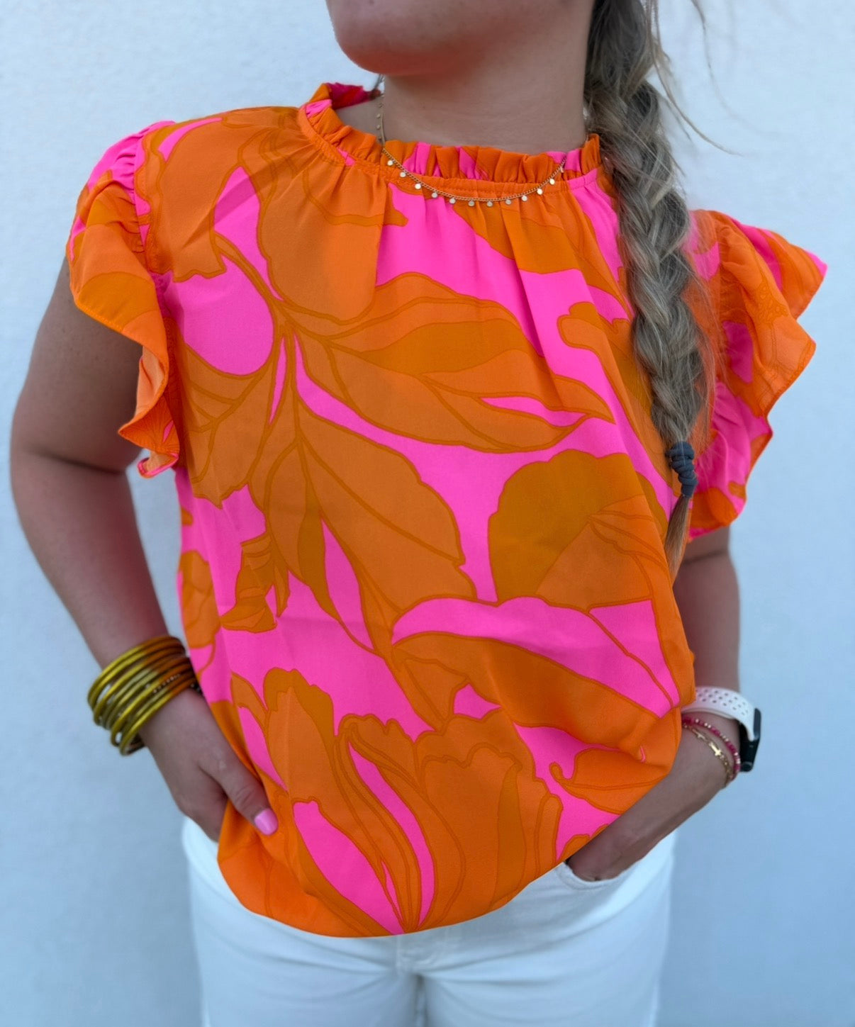 Mexia Floral Dorie Ruffle Blouse