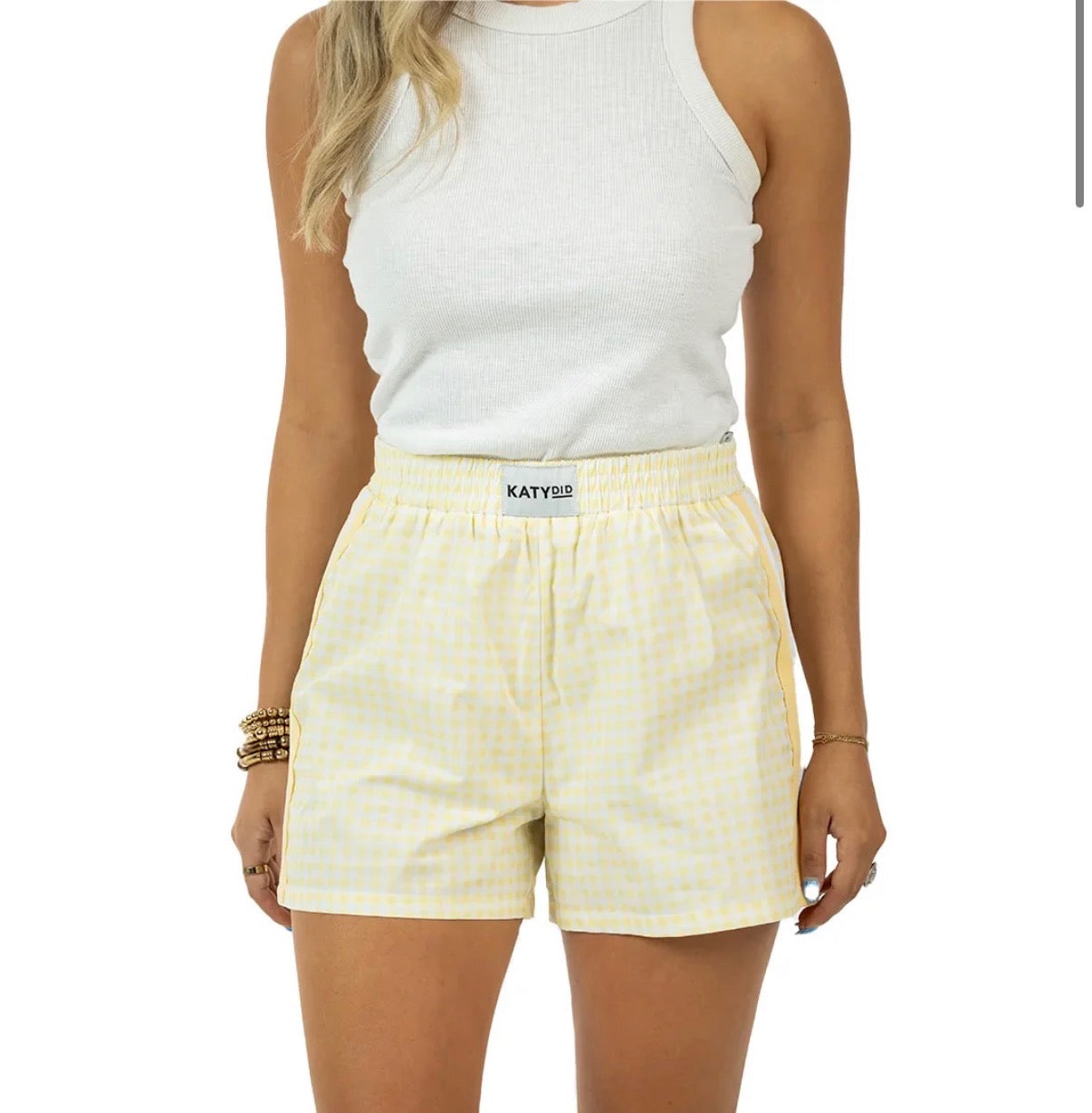 Yellow Checkered Boxer Shorts