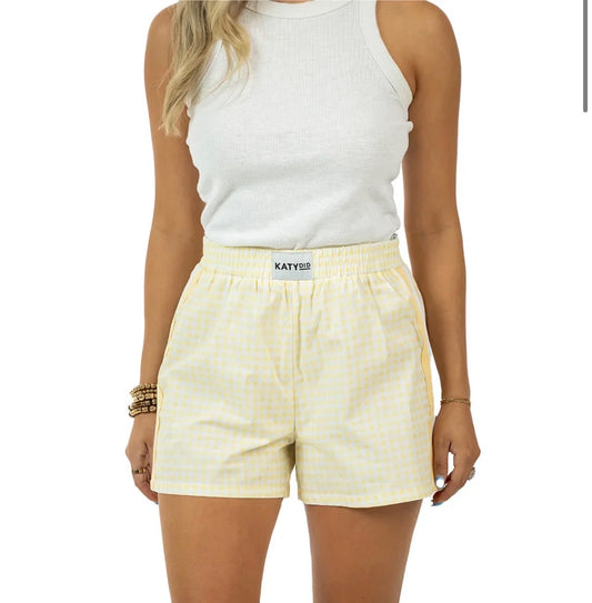 Yellow Checkered Boxer Shorts