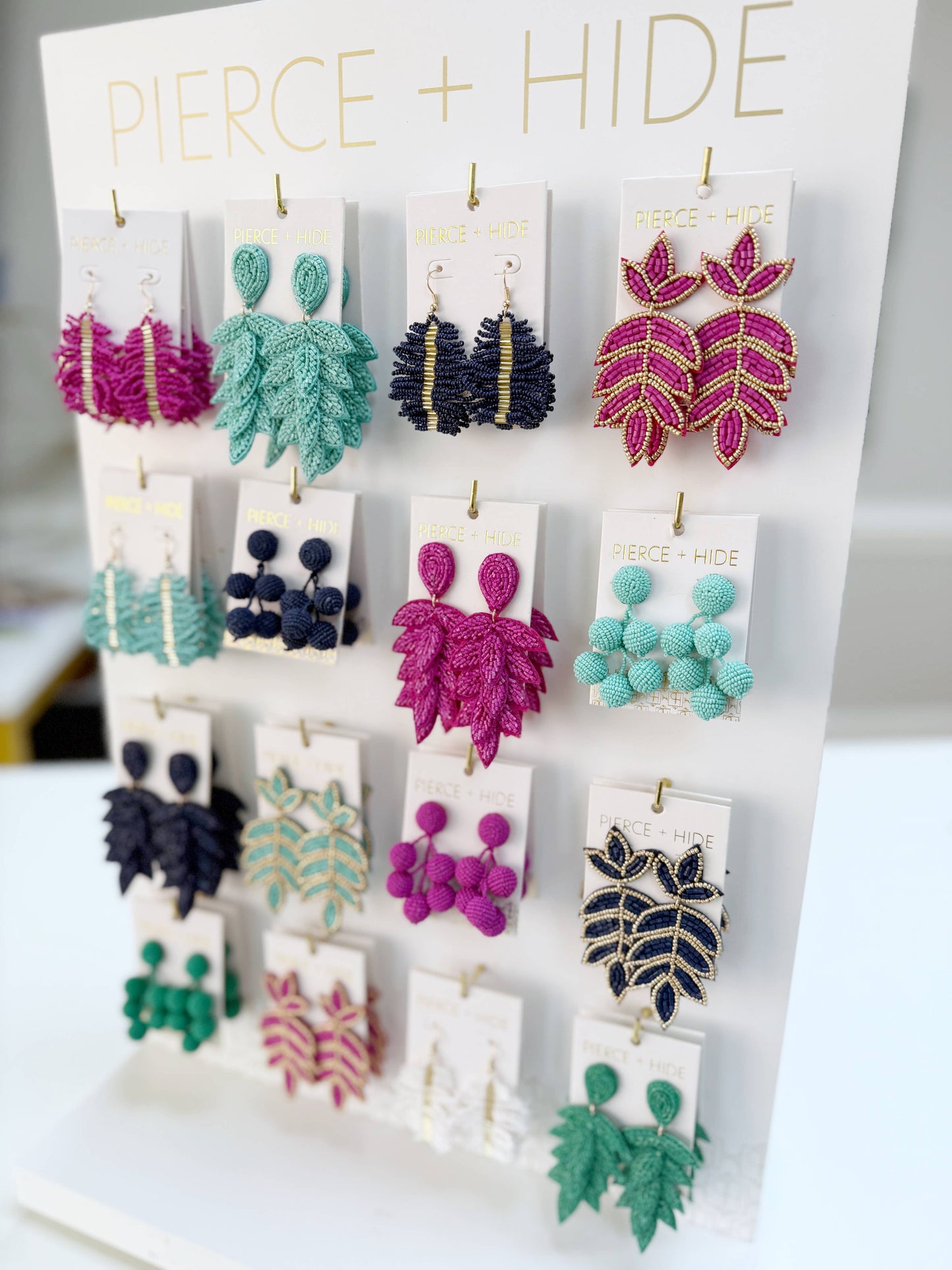 Custom Fuchsia Beaded Bauble Drop Earring