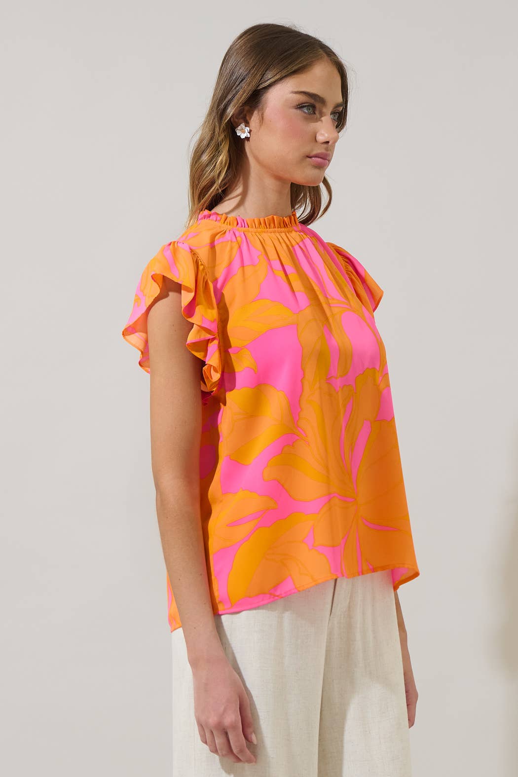 Mexia Floral Dorie Ruffle Blouse